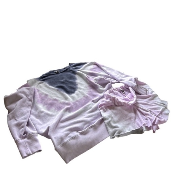 Aerie American Eagle Pink Blue Raw Cut City Sweatshirt Medium EUC - Picture 12 of 12